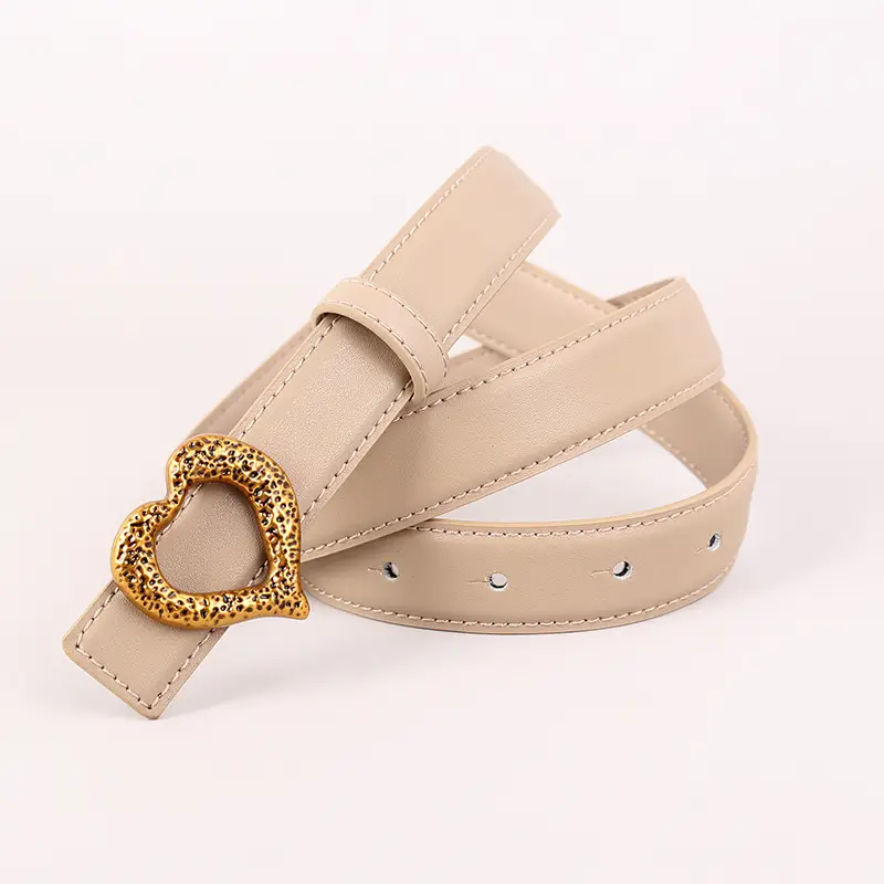 Women's Heart Gold Plated Genuine Leather Belt - Image 5