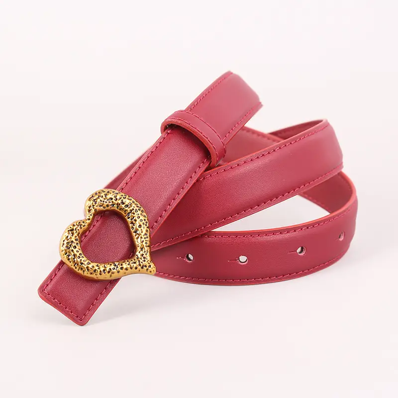 Women's Heart Gold Plated Genuine Leather Belt - Image 8