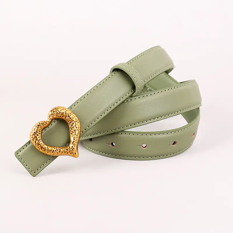 Women's Heart Gold Plated Genuine Leather Belt - Image 9