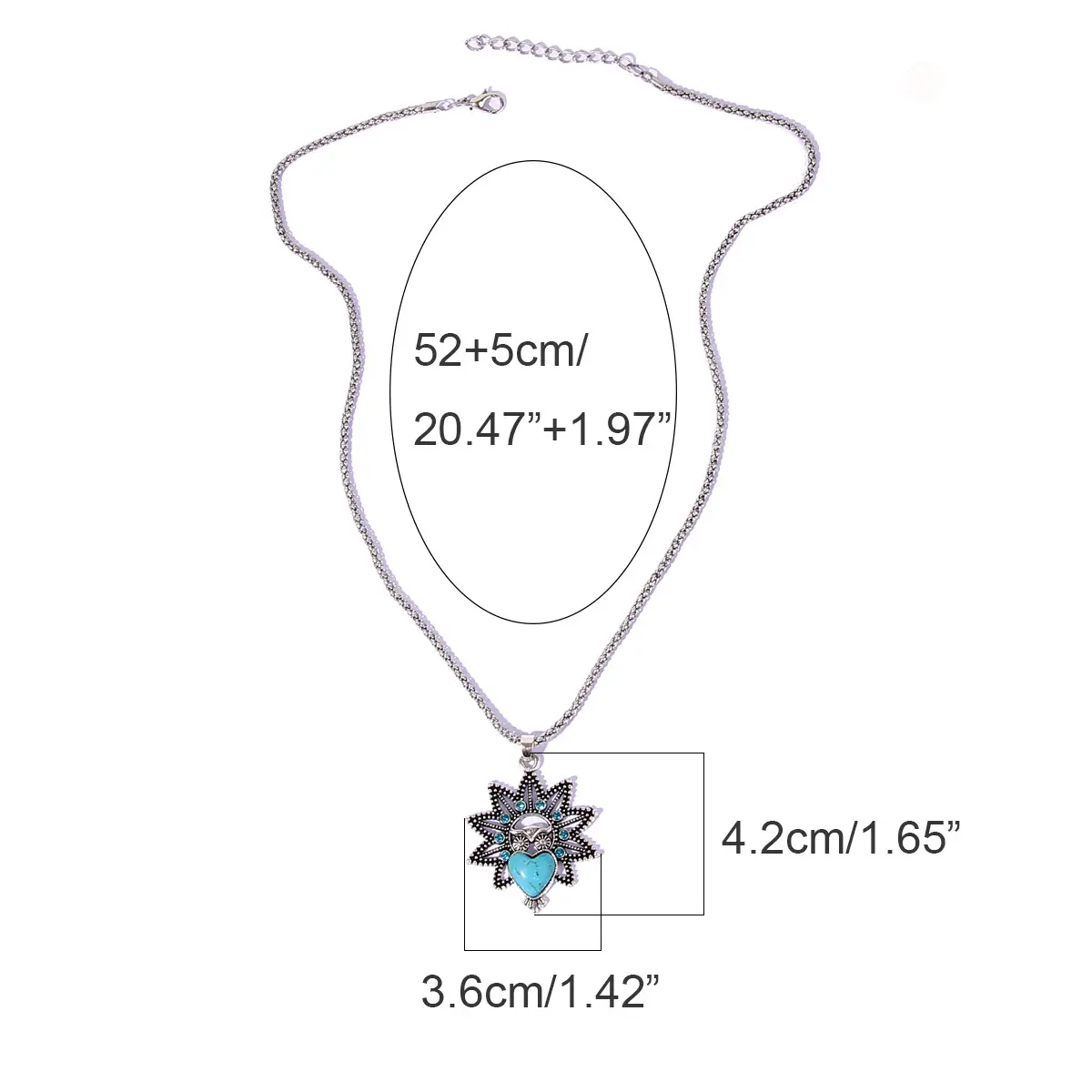 Vintage Owl Pendant Necklace with Turquoise Earrings Set for Women — feature 19