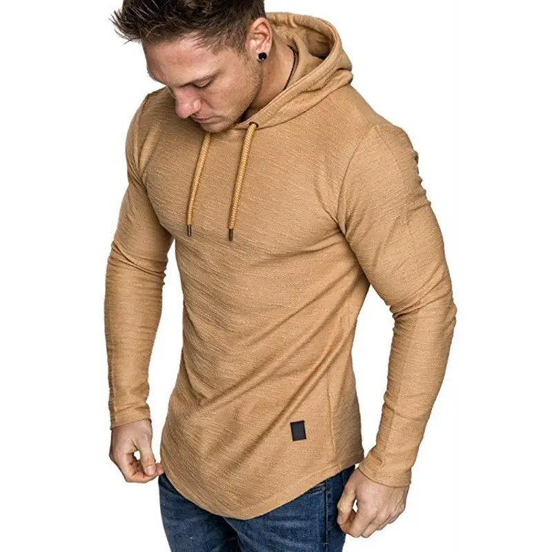 Men White Raglan Hooded T-Shirt Summer Loose Casual