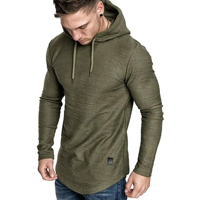 Men White Raglan Hooded T-Shirt Summer Loose Casual