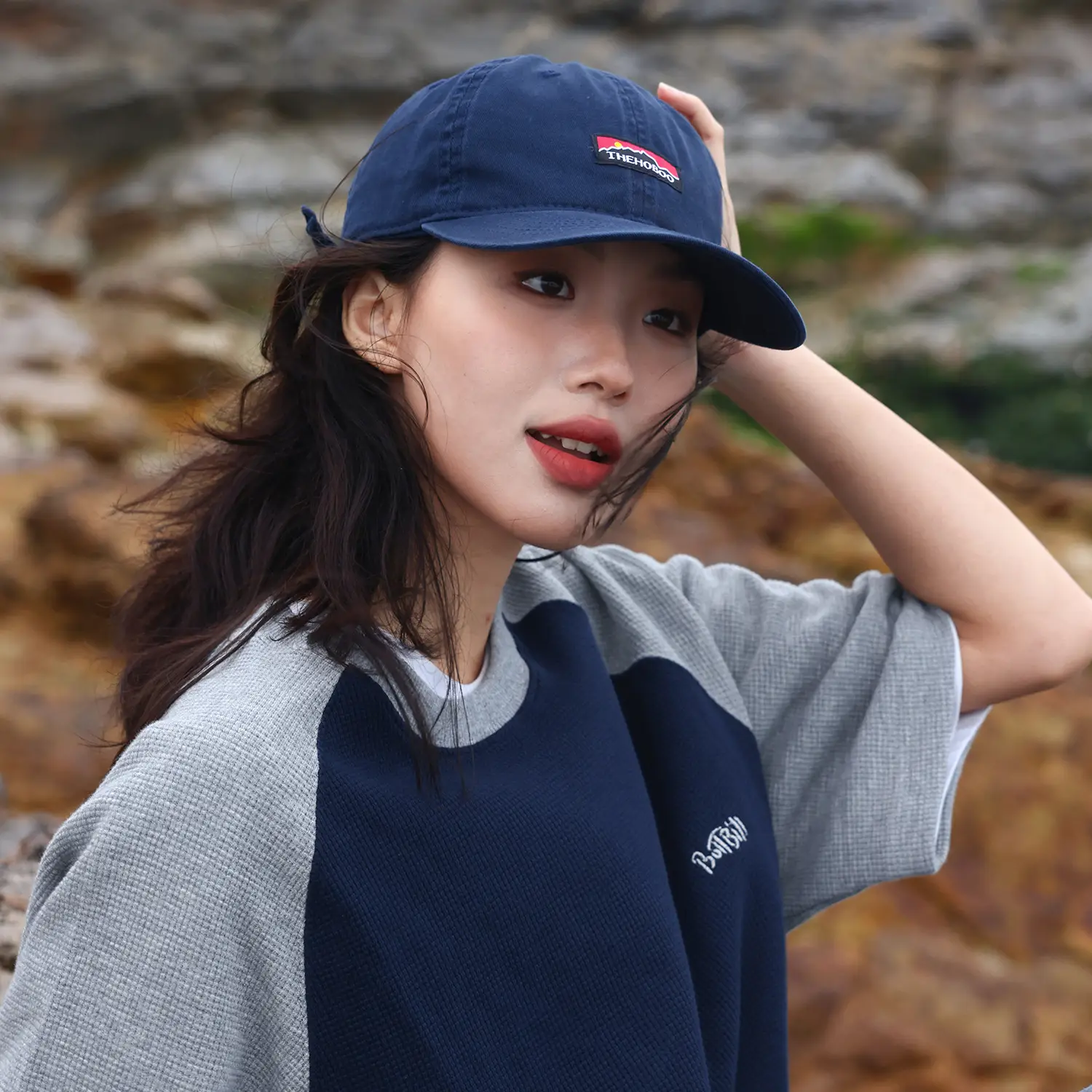 Men's Blue Baseball Cap with Brand Logo - Image 4