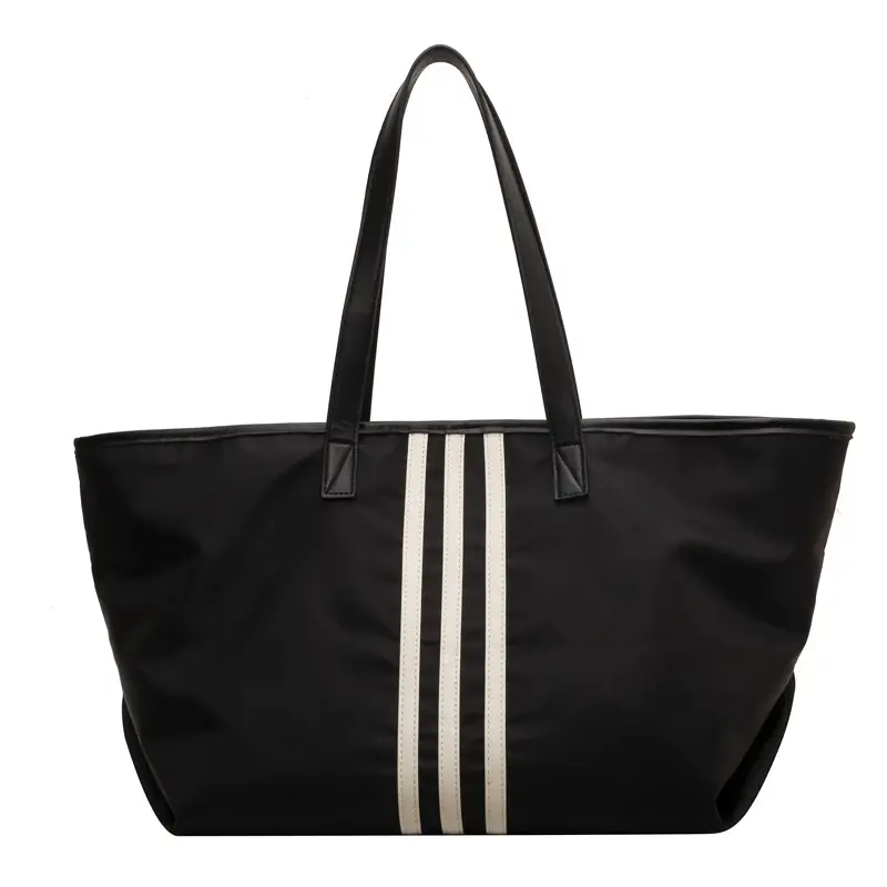Women Textured Korean Style Large Capacity Oxford Bag Black - Image 6