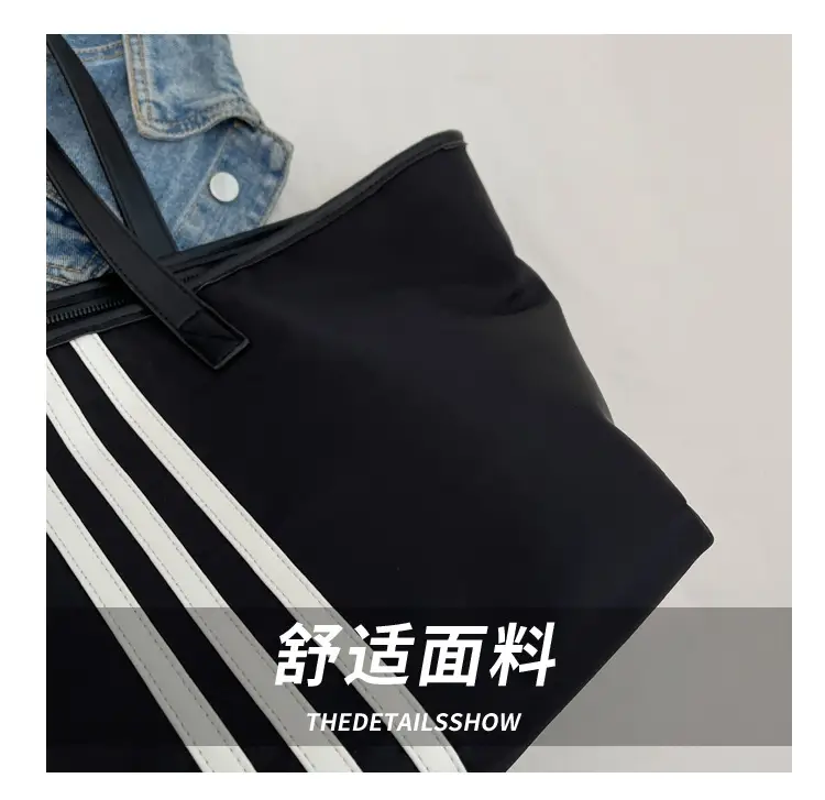 Women Textured Korean Style Large Capacity Oxford Bag Black — feature 5