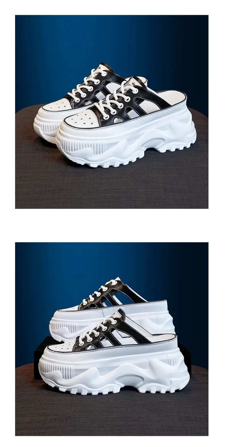 Women's Black White Chunky Sole Sandals 2023 — feature 10