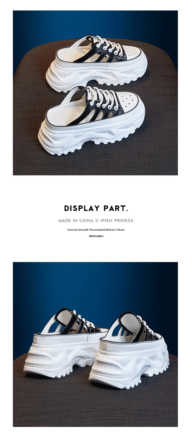 Women's Black White Chunky Sole Sandals 2023 — feature 9