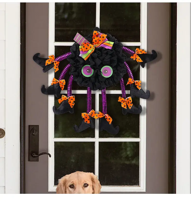 Halloween Multi-Legged Spider Wreath Decoration — feature 10