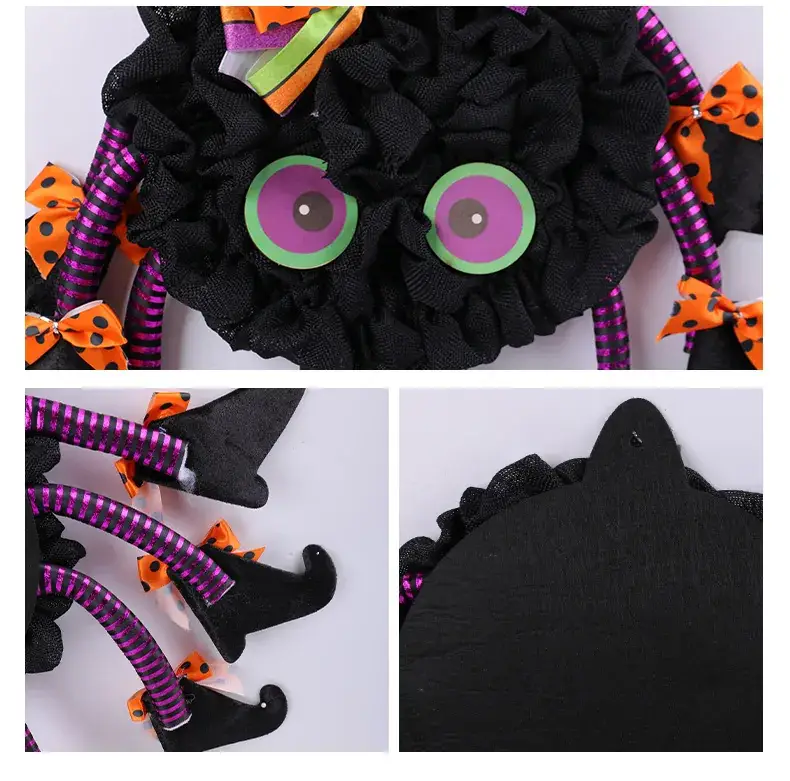 Halloween Multi-Legged Spider Wreath Decoration — feature 13