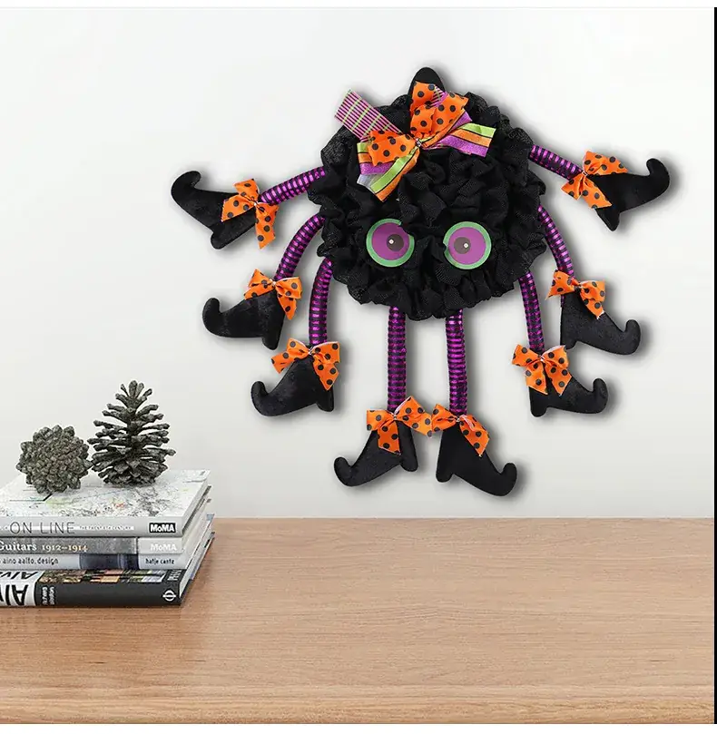 Halloween Multi-Legged Spider Wreath Decoration — feature 8