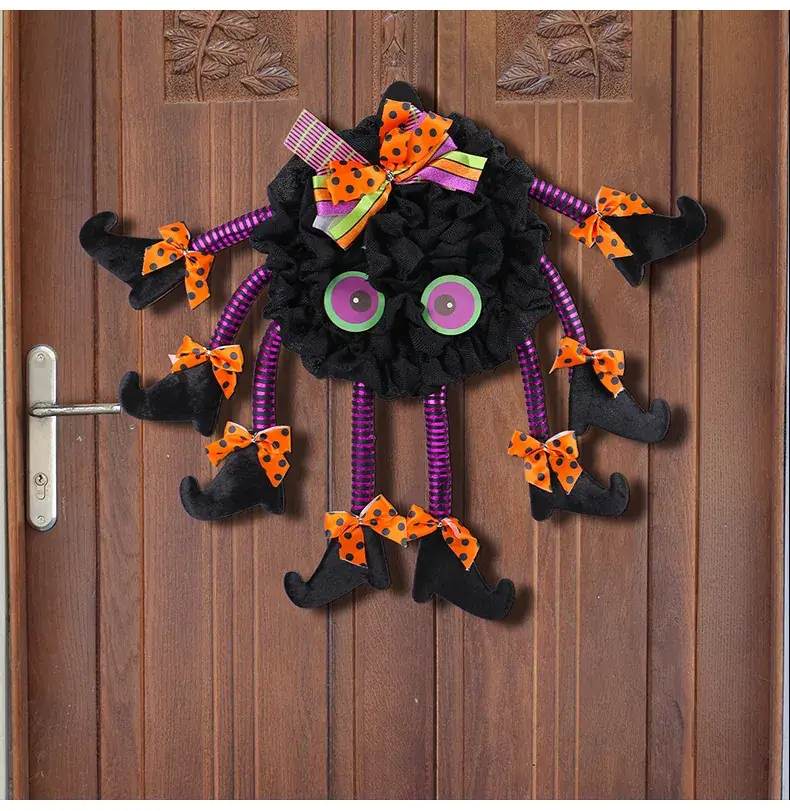 Halloween Multi-Legged Spider Wreath Decoration — feature 9