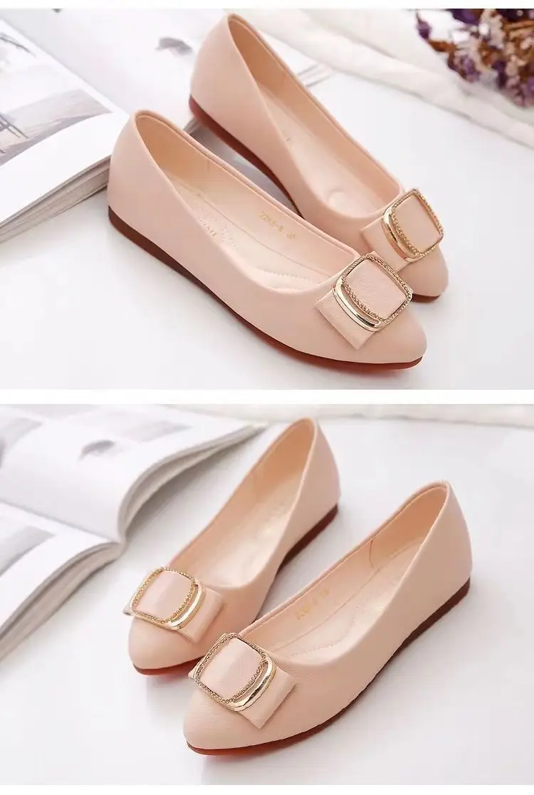 Flat Single-layer Shoes Women's 2023 Summer New Autumn Shoes Four Seasons Casual Shallow Mouth All-match Round Head Soft Leather Soft Bottom Bean Shoes — feature 6