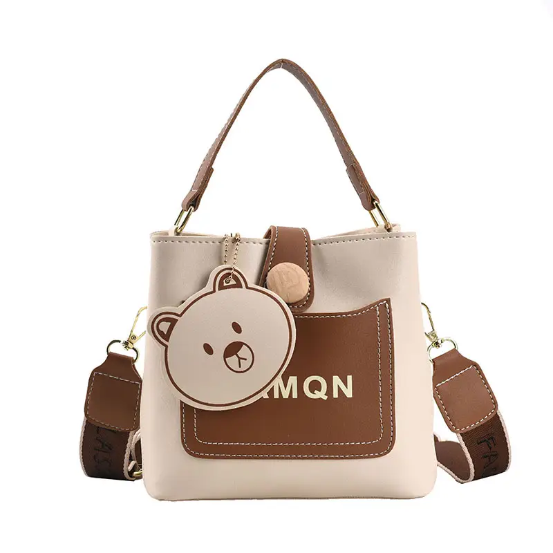 Women's Cute Bear Handbag Brown Beige 2026