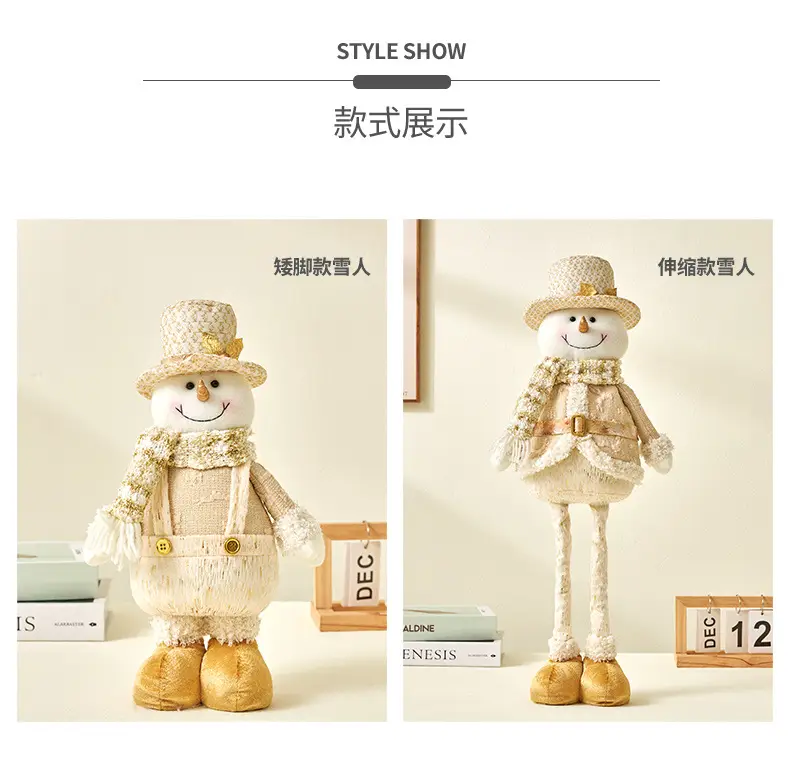 Nordic Christmas Snowman Doll with Telescopic Leg — feature 10