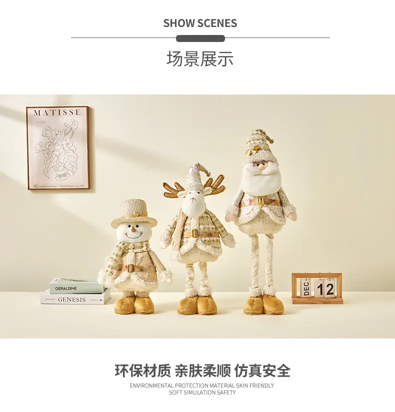 Nordic Christmas Snowman Doll with Telescopic Leg — feature 8