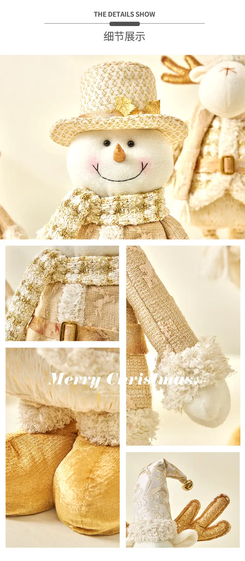 Nordic Christmas Snowman Doll with Telescopic Leg — feature 9