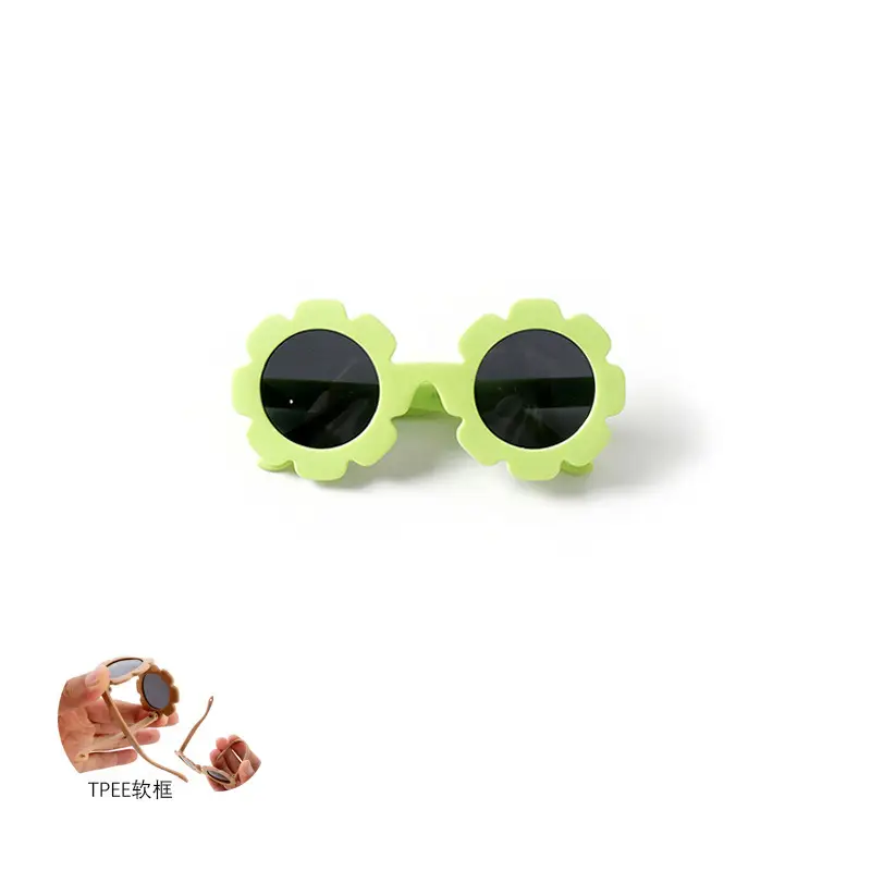 Baby Flower Sunglasses Green Polarized Kids