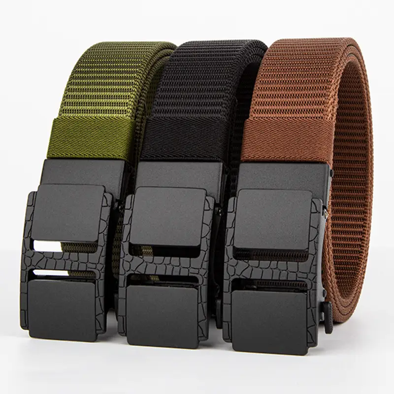 Black Tactical Belt with Sand Buckle, I-Shaped, Hand-Woven - Image 12