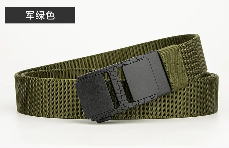 Black Tactical Belt with Sand Buckle, I-Shaped, Hand-Woven β feature 16