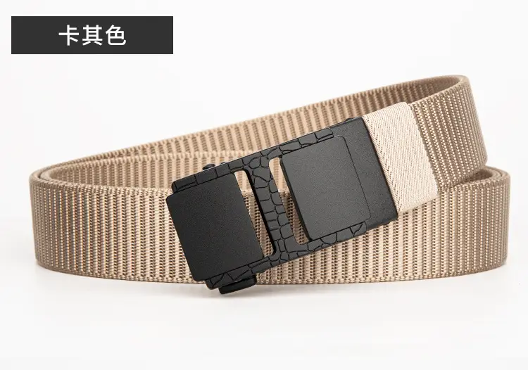 Black Tactical Belt with Sand Buckle, I-Shaped, Hand-Woven β feature 19