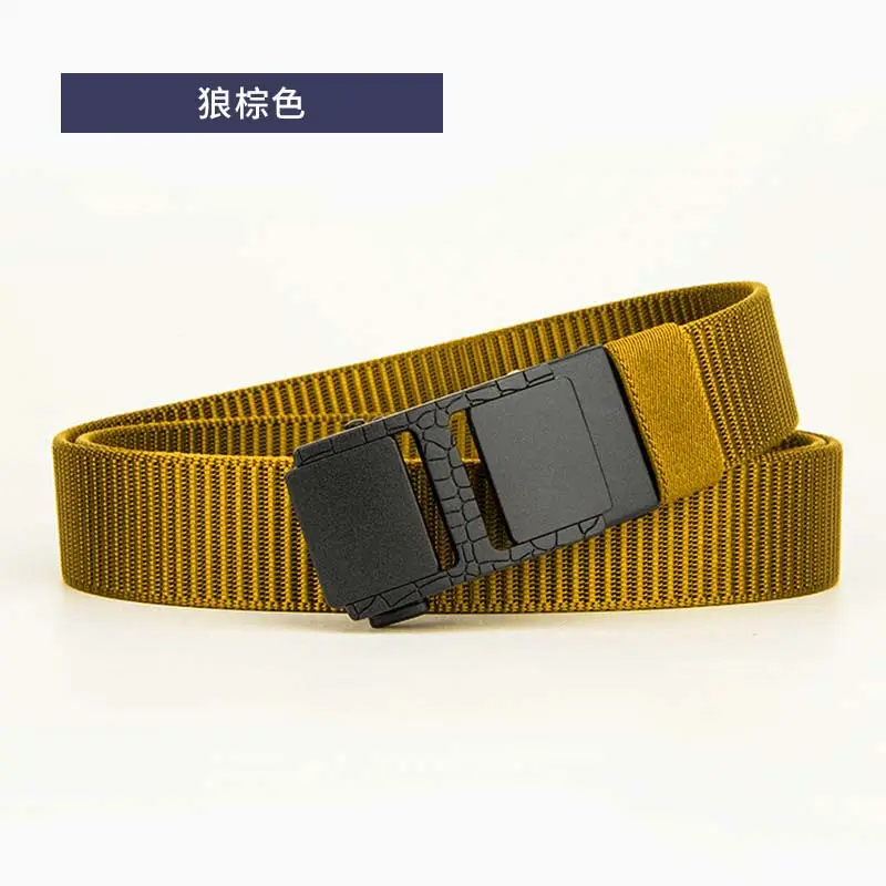 Black Tactical Belt with Sand Buckle, I-Shaped, Hand-Woven - Image 3