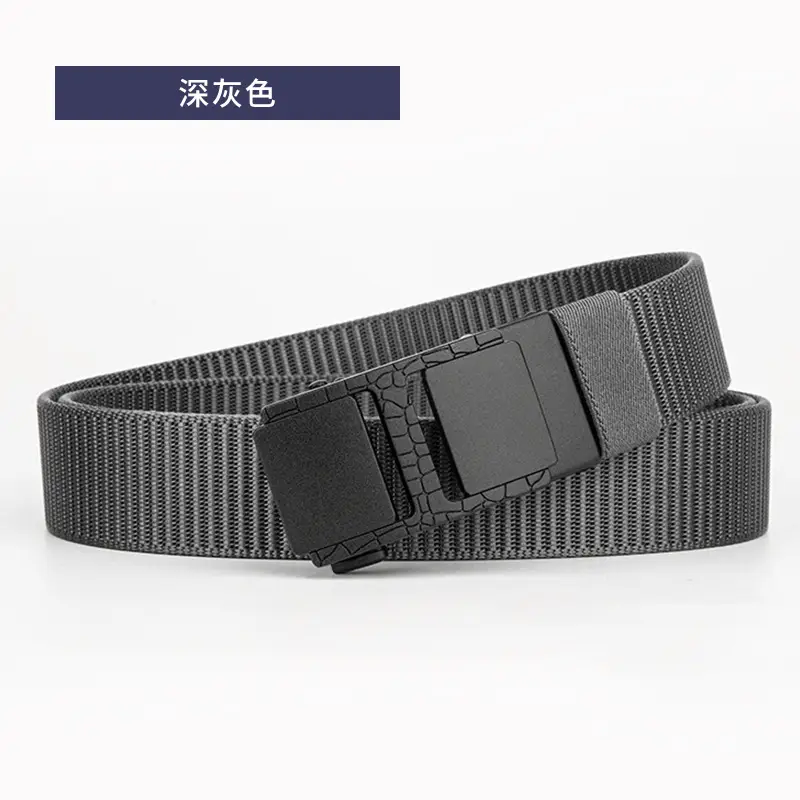 Black Tactical Belt with Sand Buckle, I-Shaped, Hand-Woven - Image 5