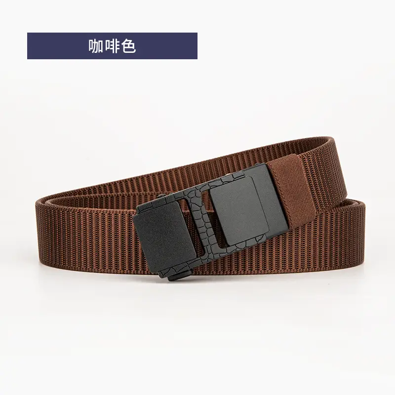 Black Tactical Belt with Sand Buckle, I-Shaped, Hand-Woven - Image 6