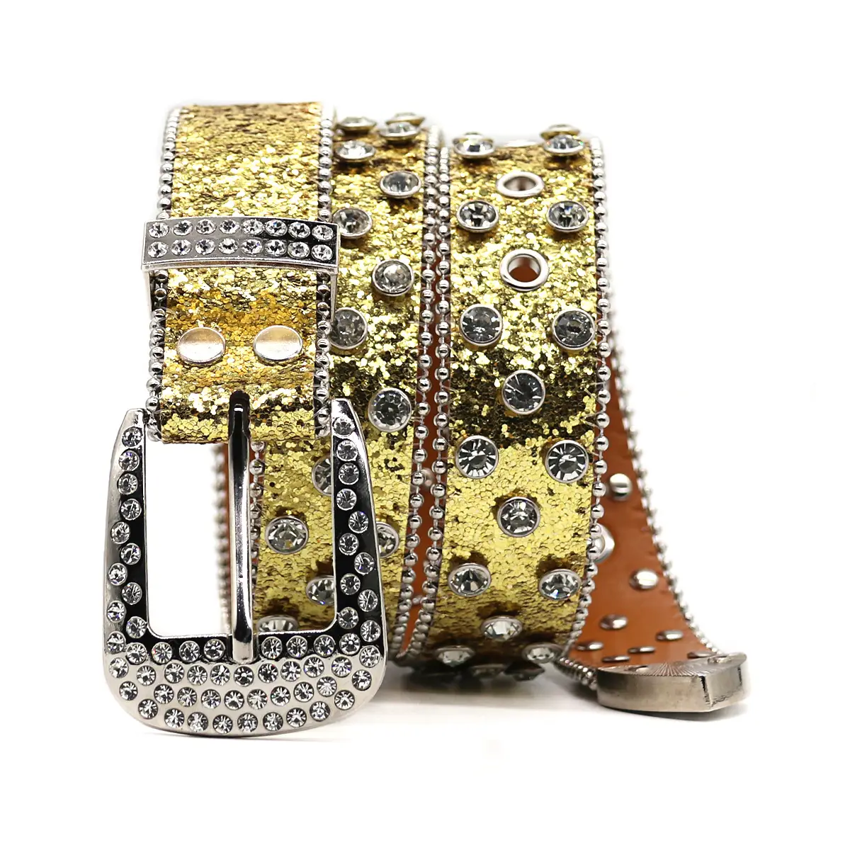 Blue Rhinestone Wide Belt Women's Punk Style - Image 14