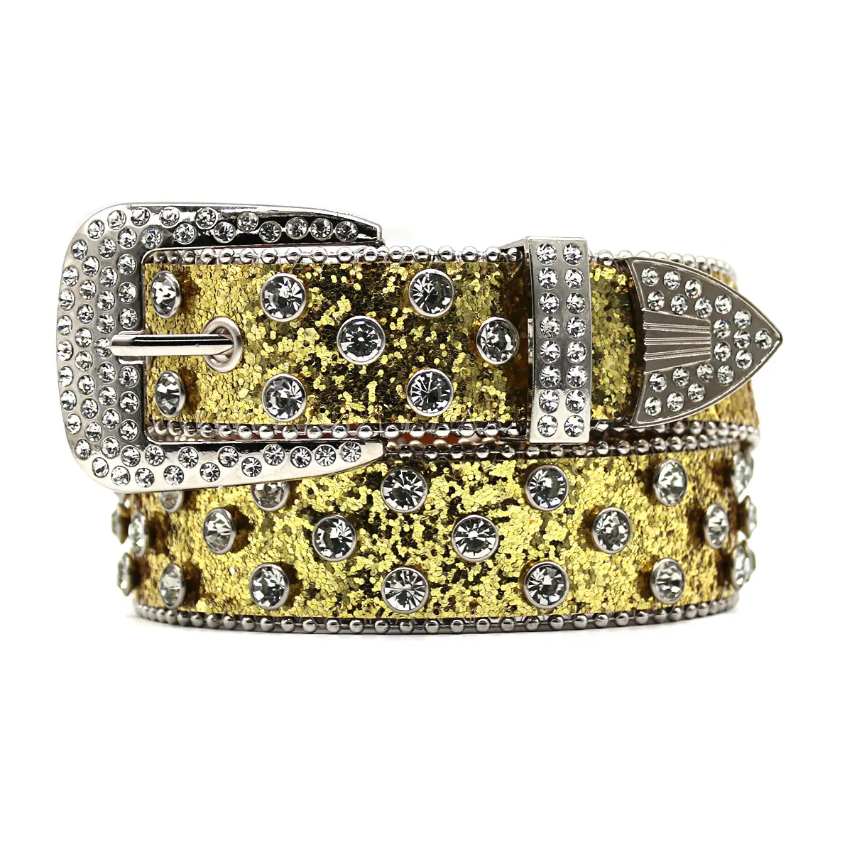 Blue Rhinestone Wide Belt Women's Punk Style - Image 17