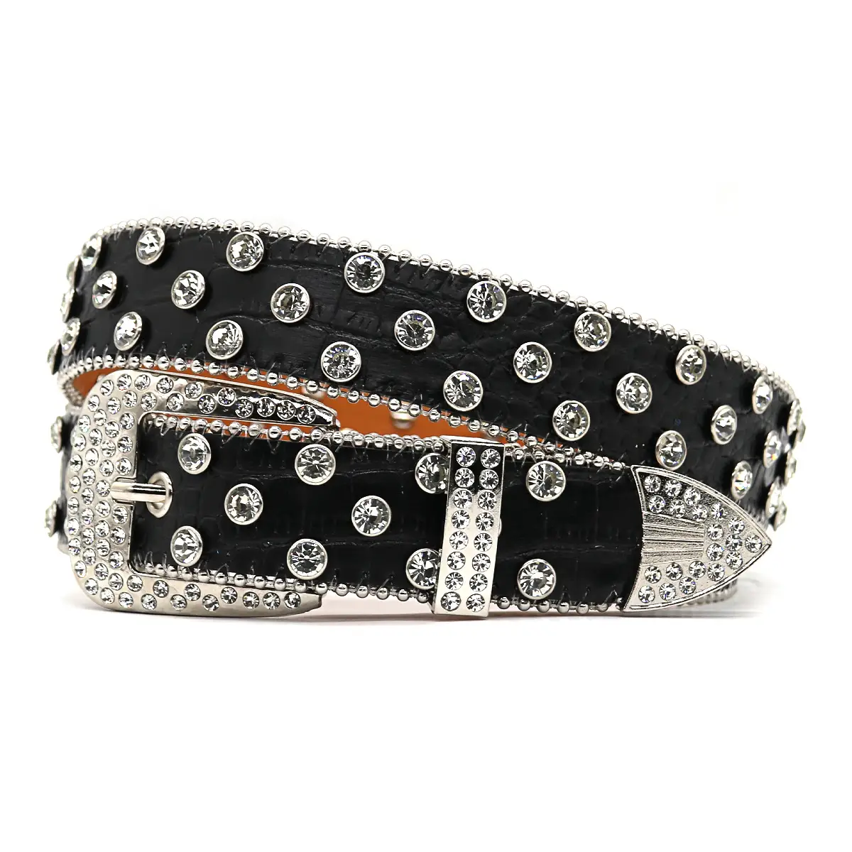 Blue Rhinestone Wide Belt Women's Punk Style - Image 11