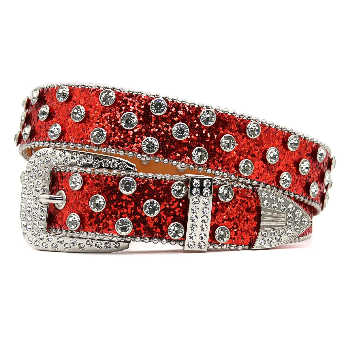 Blue Rhinestone Wide Belt Women's Punk Style - Image 12