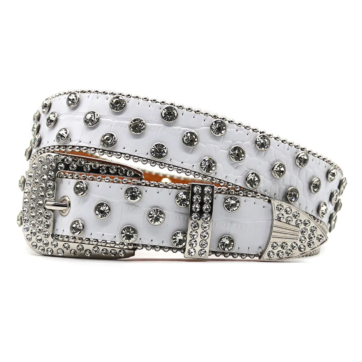Blue Rhinestone Wide Belt Women's Punk Style - Image 3