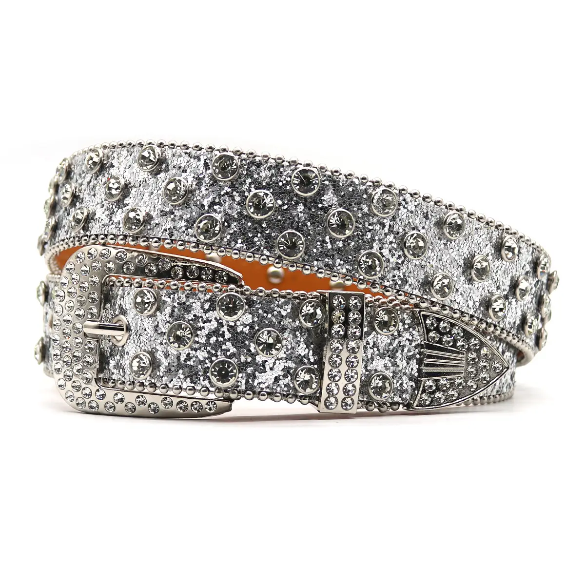 Blue Rhinestone Wide Belt Women's Punk Style - Image 4