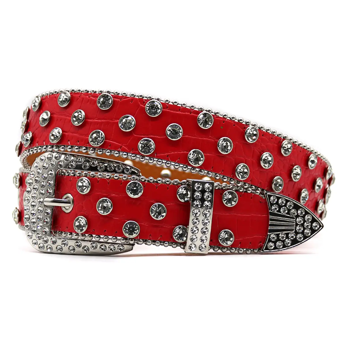 Blue Rhinestone Wide Belt Women's Punk Style - Image 6
