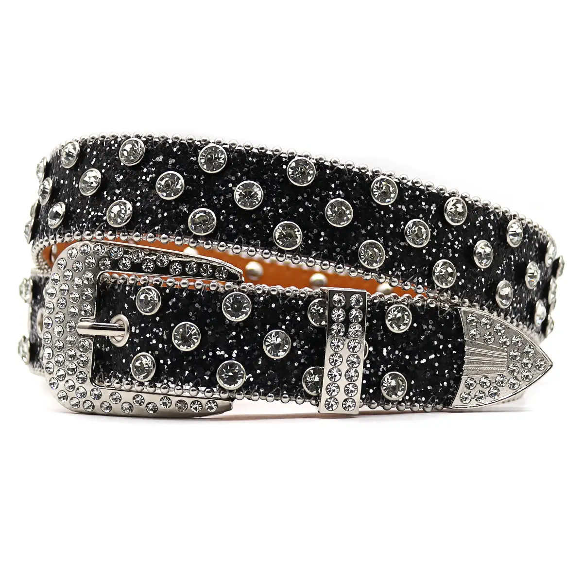 Blue Rhinestone Wide Belt Women's Punk Style - Image 9