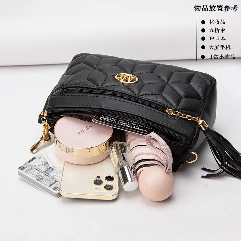 Women's Black Quilted Crossbody Bag 2026 New Model - Image 9