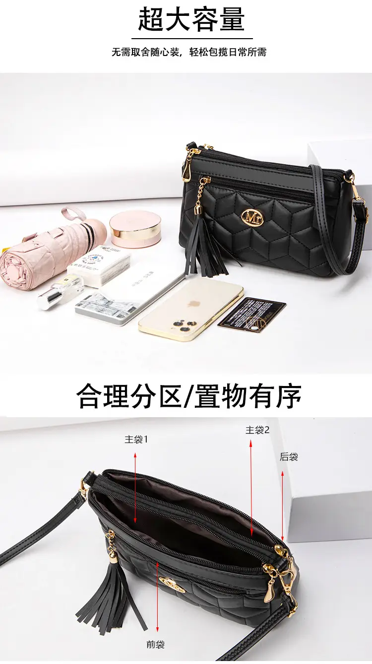 Women's Black Quilted Crossbody Bag 2026 New Model — feature 9