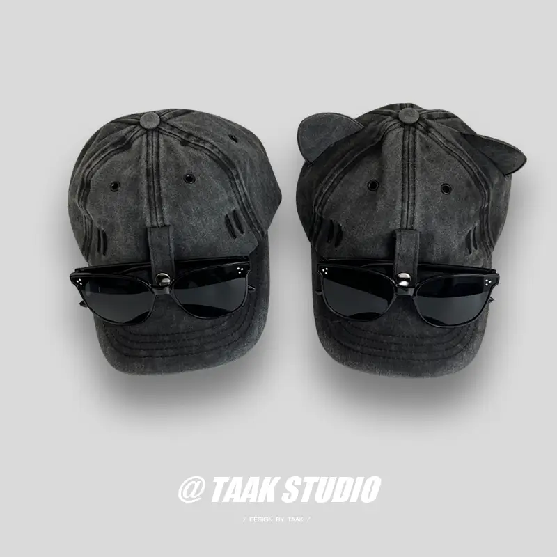 Men's Brown Baseball Cap with Sunglasses & Letter Embroidery — feature 3