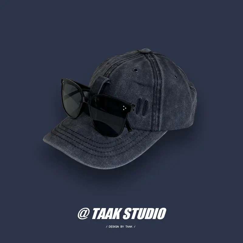 Men's Brown Baseball Cap with Sunglasses & Letter Embroidery