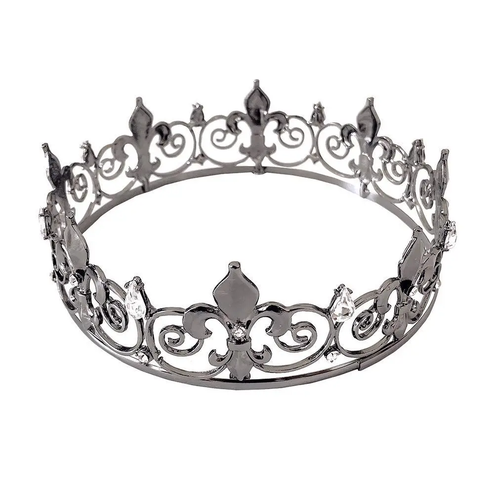 Prom King Queen Crown Baroque Queen Crown Tiara Crystal Crown Party Birthday Crown - Image 3