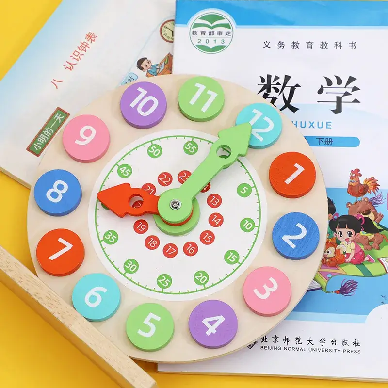 Wooden Time Clock Toy for Kids Educational Learning - Image 17