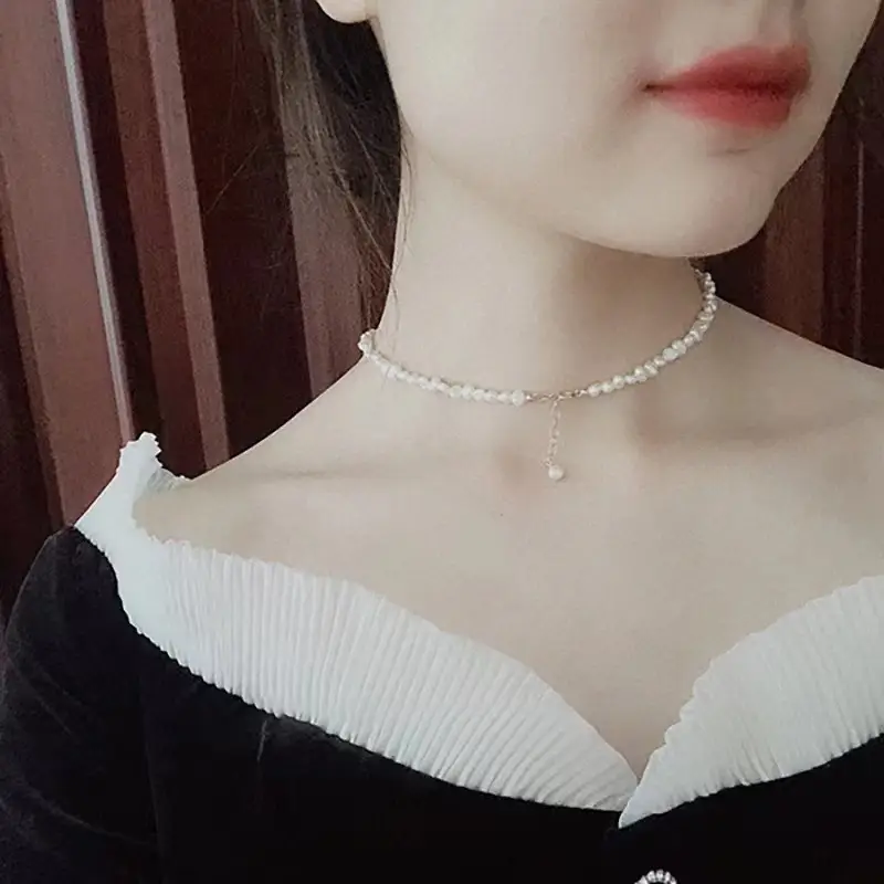 925 Silver Buckle Pearl Necklace Female Niche Design — feature 34
