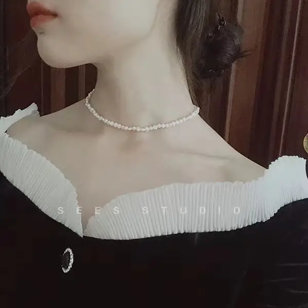925 Silver Buckle Pearl Necklace Female Niche Design — feature 35