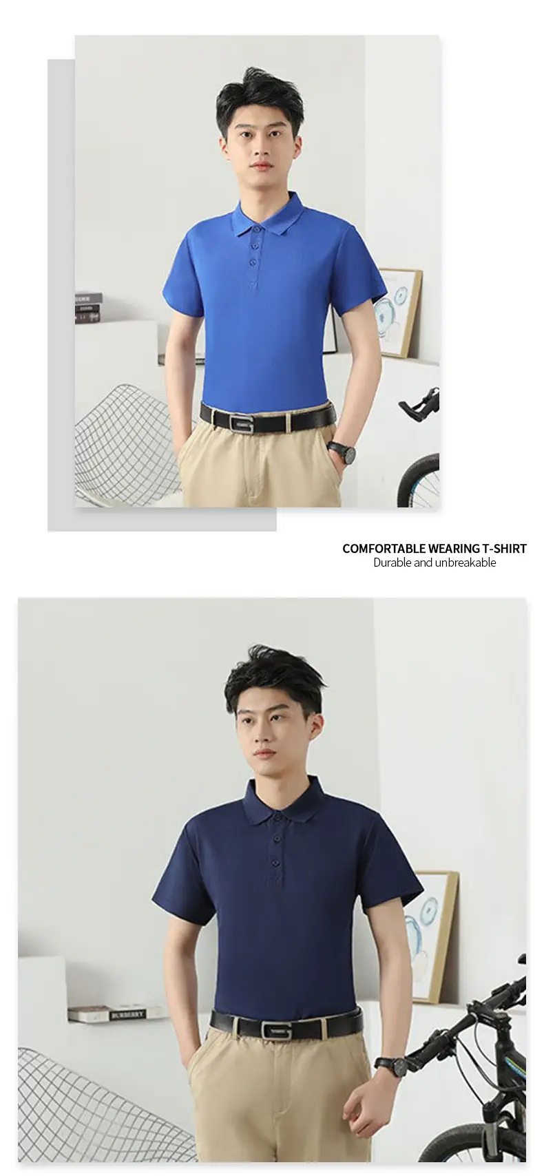 Men White Polo T-Shirt Short Sleeve Summer — feature 10