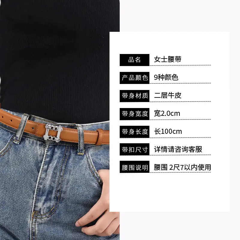 Red Genuine Leather Belt with Silver Buckle for Women - Image 13
