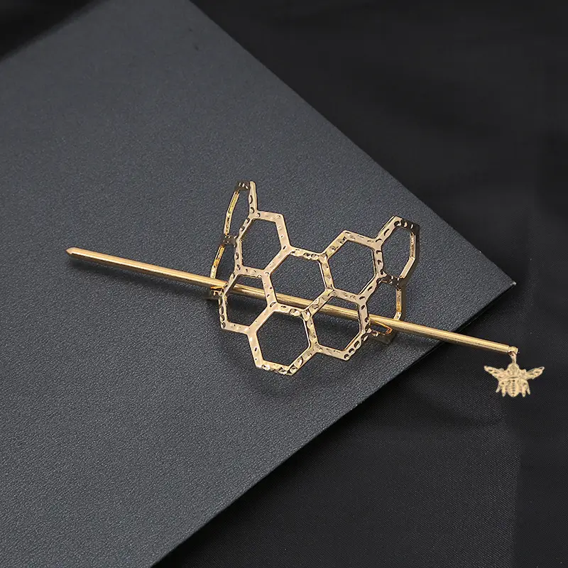 Honey Bee Hairpins Gold Silver Modern Hair Accessories