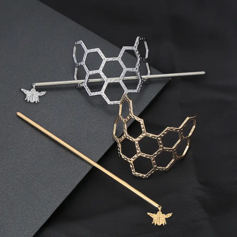 Honey Bee Hairpins Gold Silver Modern Hair Accessories