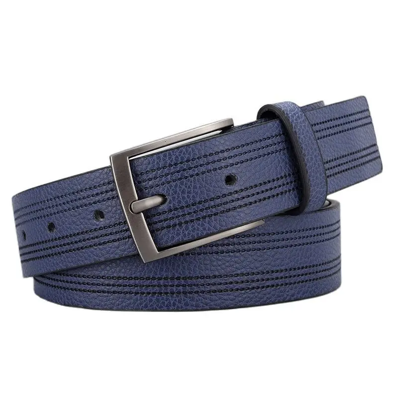 Men's Brown Leather Belt with Silver Buckle - Image 8