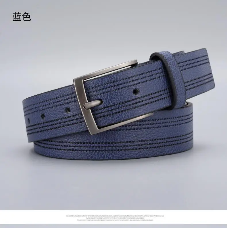 Men's Brown Leather Belt with Silver Buckle — feature 3