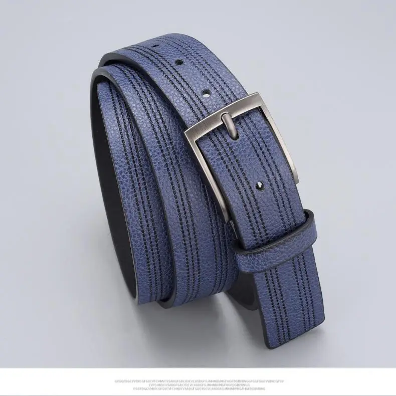 Men's Brown Leather Belt with Silver Buckle — feature 4